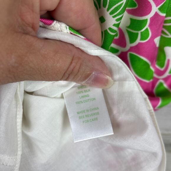 Lilly Pulitzer Womens 4 pink boho mini dress lined sleeveless cotton silk shift - Picture 5 of 5